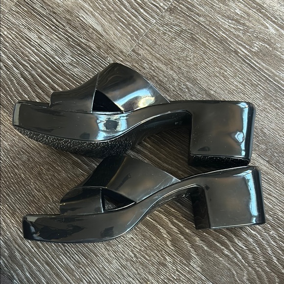 Jeffrey Campbell Black Platform Slide Sandals - Picture 2 of 5